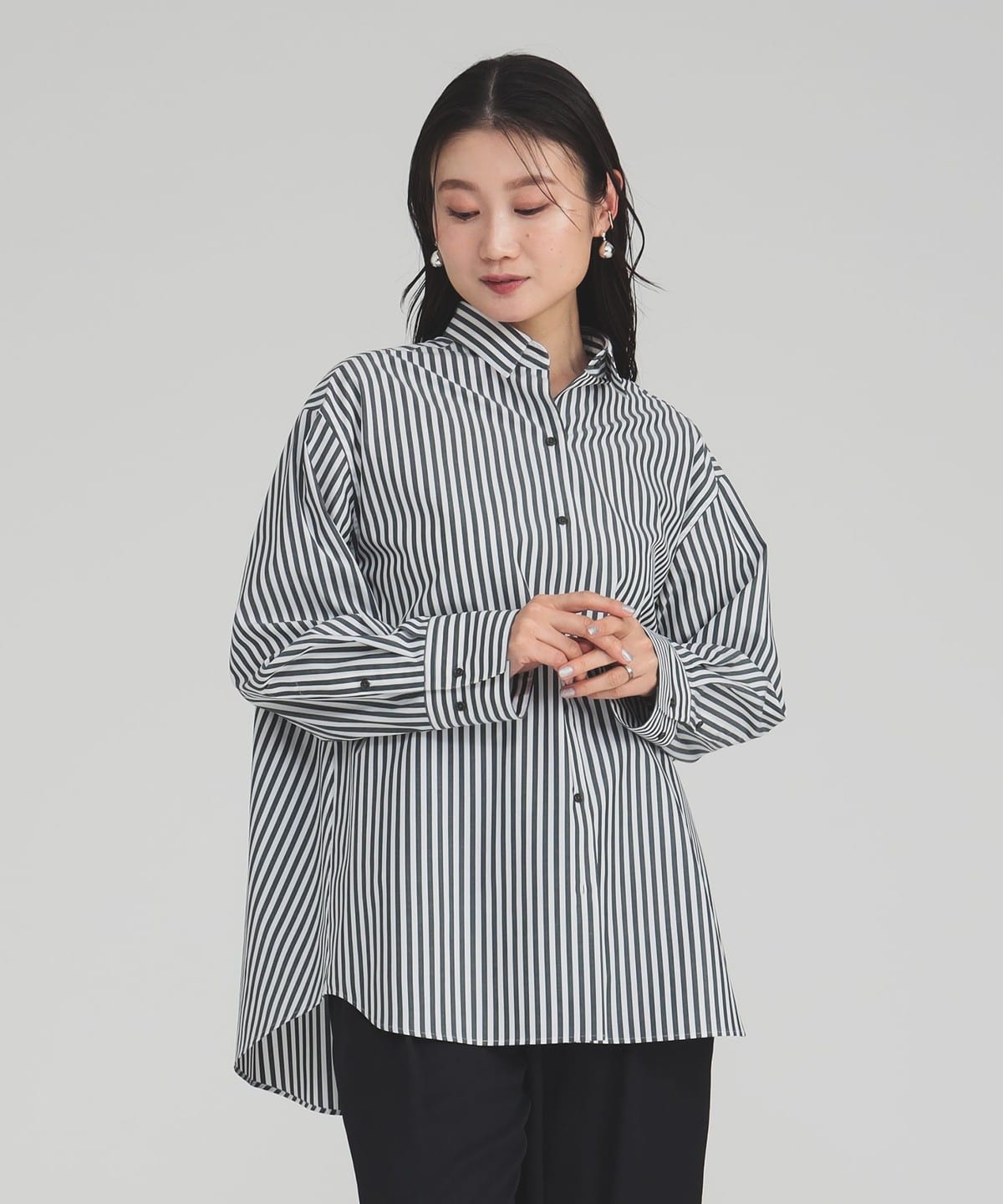 2WAY オーバーシャツ シャツ・ブラウス WOMEN STRIPE 36 2WAY オーバーシャツ シャツ・ブラウス WOMEN STRIPE 36
