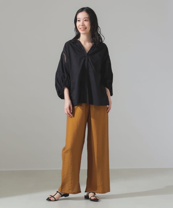 Demi-Luxe BEAMS（デミルクス ビームス）刺繍スリーブ シャツ