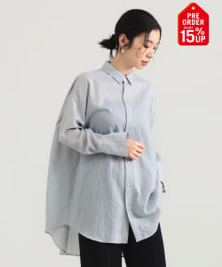 【+15%ポイントUP】AK+1 / シアー ストライプ シャツ