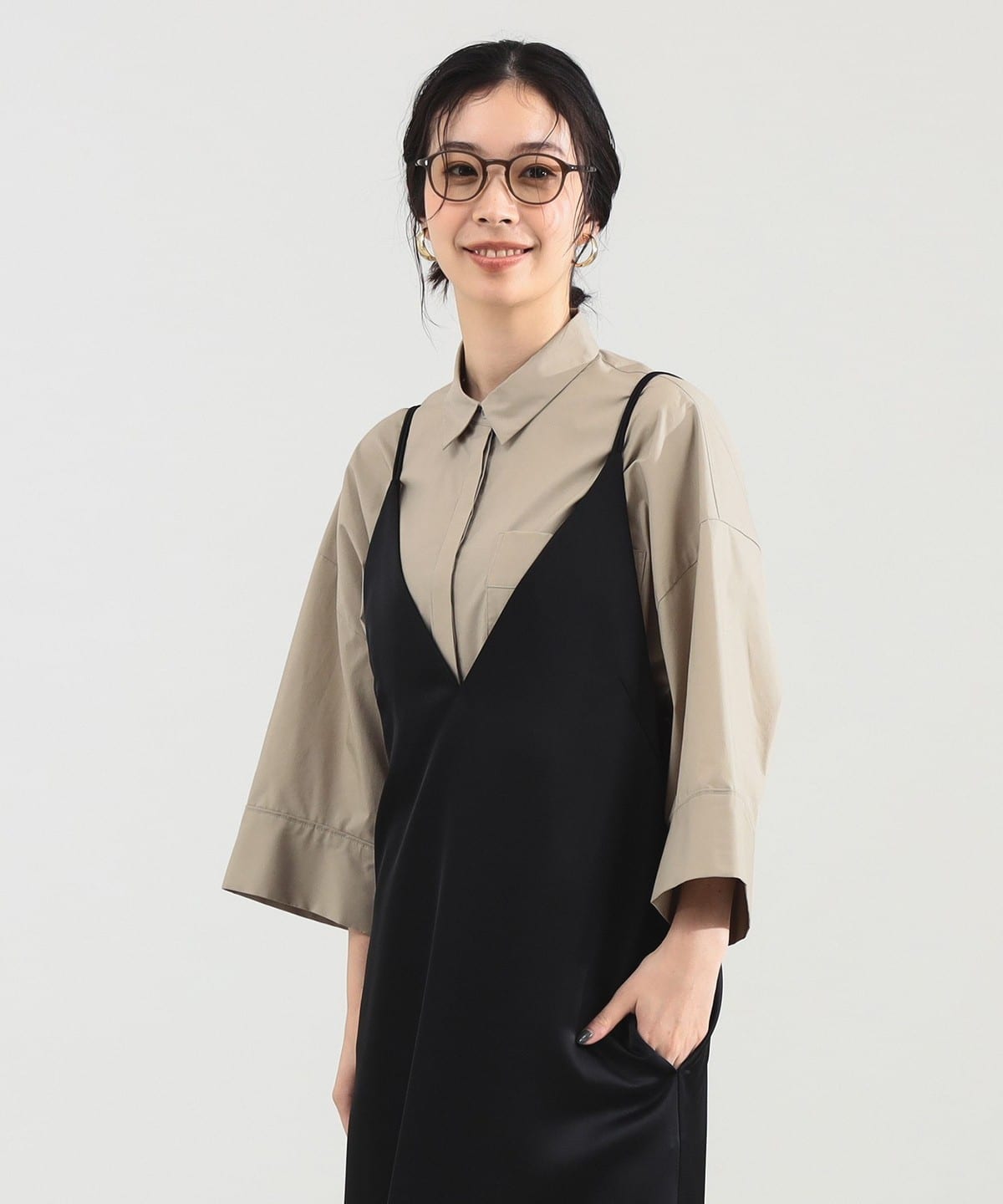 ワイドスリーブ シャツ シャツ・ブラウス WOMEN BEIGE ONE SIZE ワイドスリーブ シャツ シャツ・ブラウス WOMEN BEIGE ONE SIZE