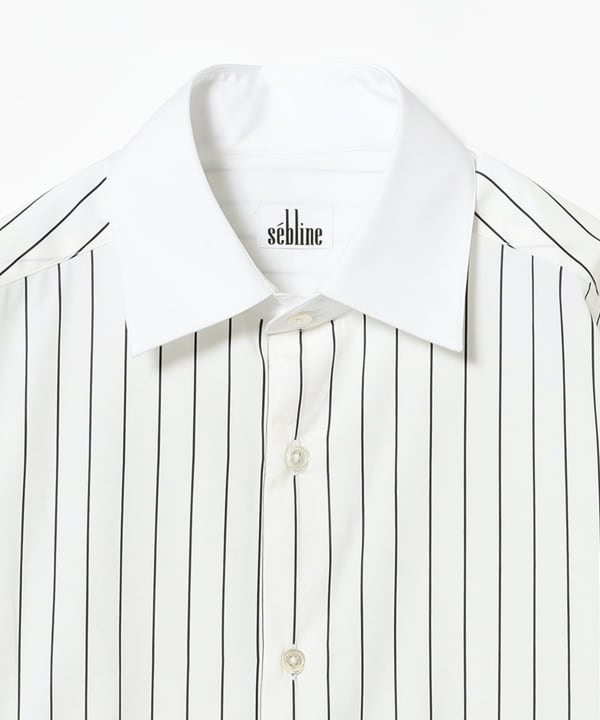 seblineブラウス セブリン SEBLINE コットン 金ボタン ペインター ノーカラー