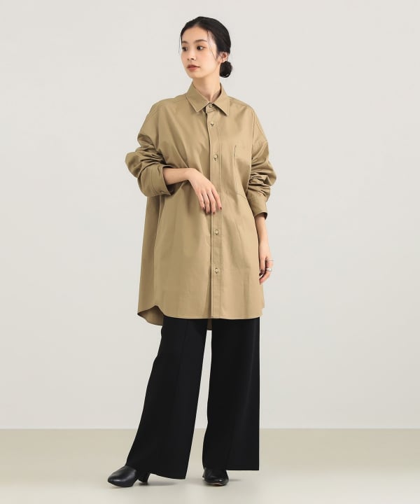 【ATON】Demi-Luxe BEAMS別注 リネンビスコースシャツジャケット Demi-Luxe BEAMS（デミルクス ビームス）2WAY オーバーシャツ