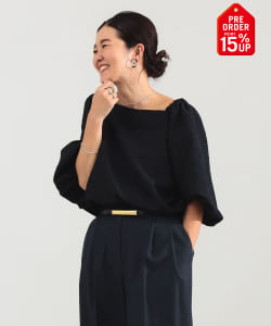 【+15%ポイントUP】エディター東原妙子 × Demi-Luxe BEAMS / 2WAY ジャカード ブラウス