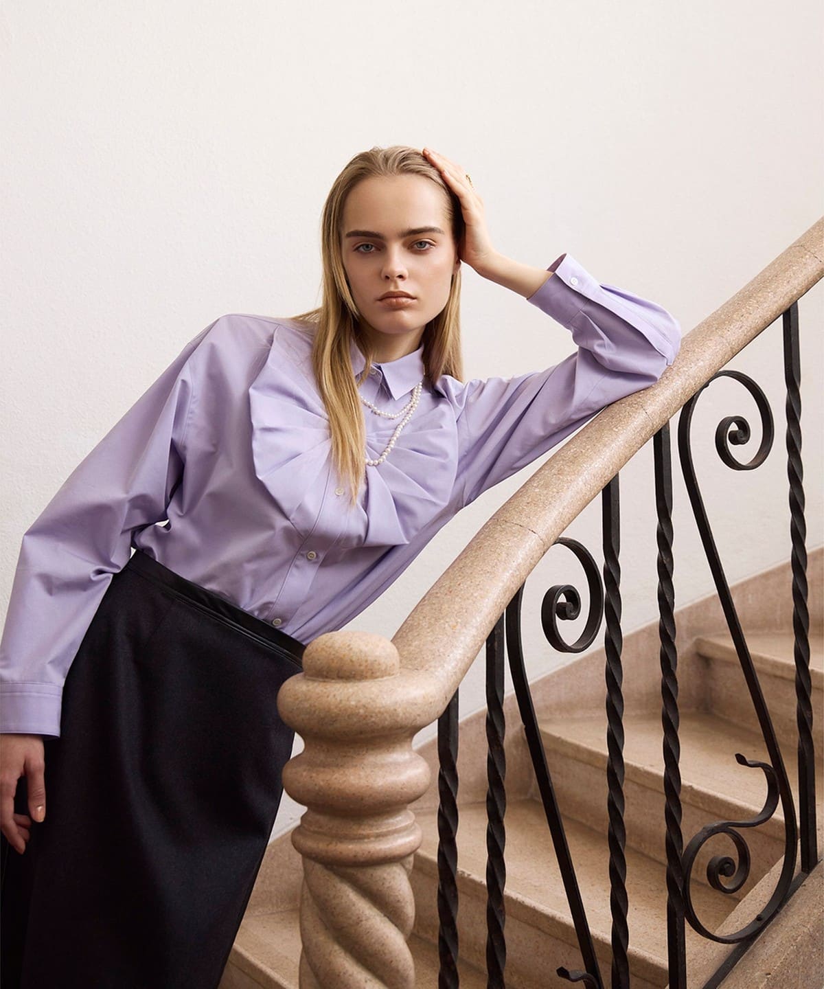 リボン ブロード シャツ シャツ・ブラウス WOMEN PURPLE 38 リボン ブロード シャツ シャツ・ブラウス WOMEN PURPLE 38