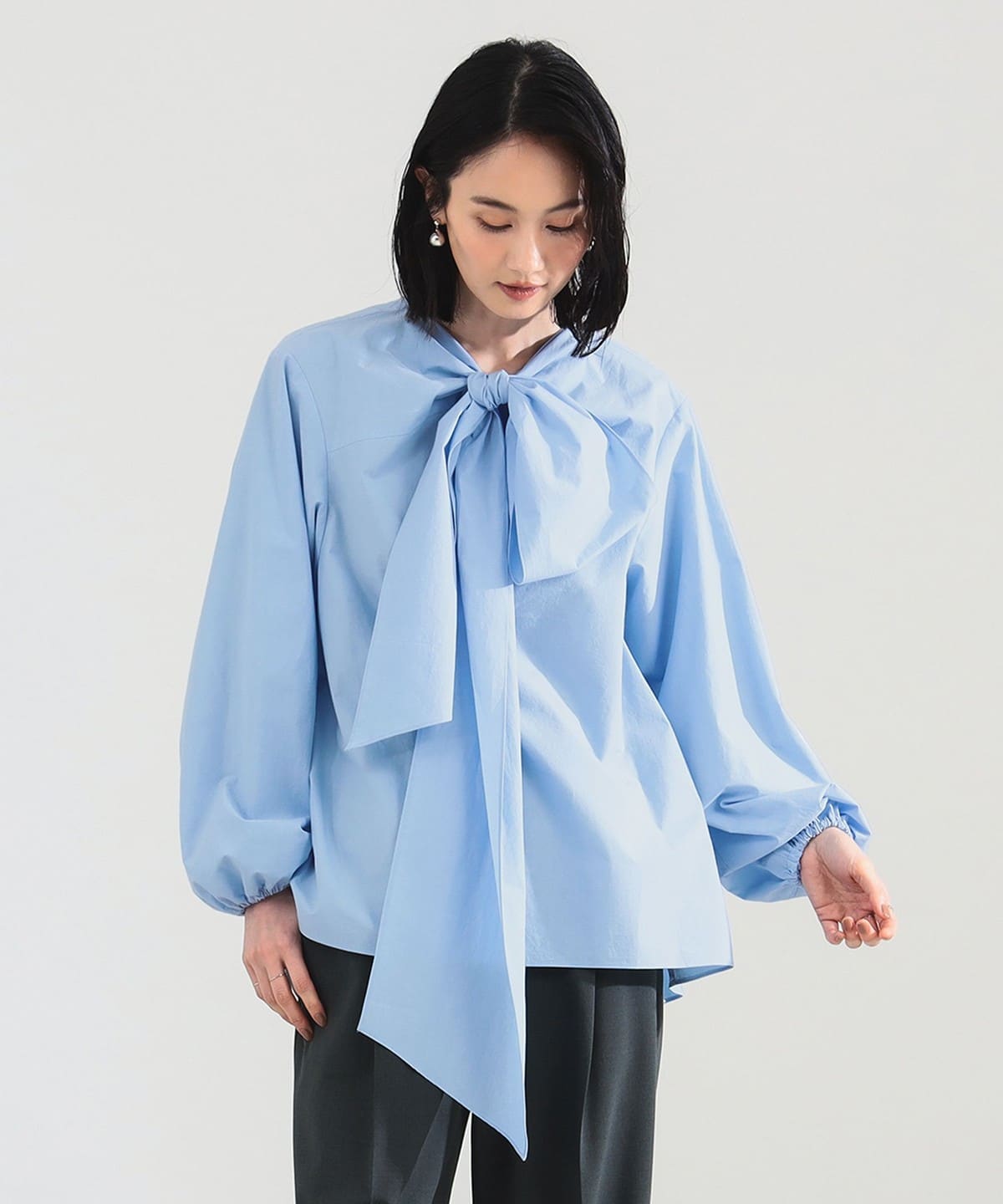 マルチウェイ ボウタイ ブラウス シャツ・ブラウス WOMEN SAX 38 マルチウェイ ボウタイ ブラウス シャツ・ブラウス WOMEN SAX 38