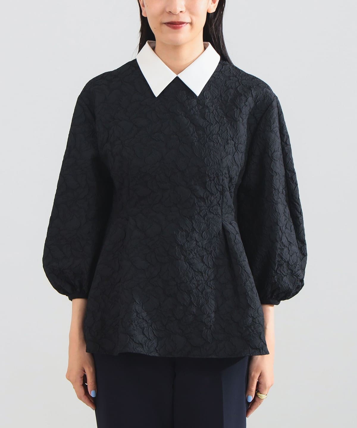 Demi-Luxe BEAMS (Demi-Luxe BEAMS) Fukure Weave Attached Collar
