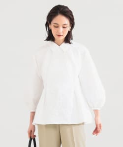 フクレ織り アタッチドカラー ブラウス＊