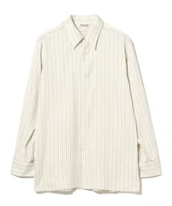AURALEE / COTTON SILK STRIPE DOUBLE-CUFF SHIRT