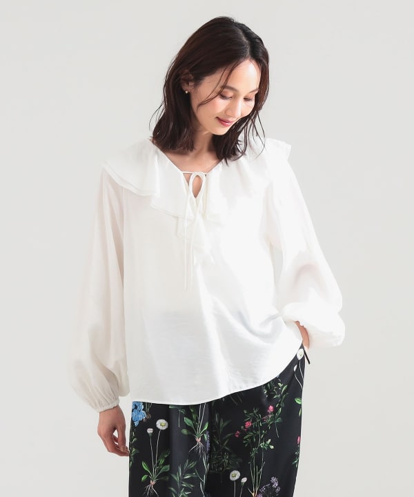 Demi-Luxe BEAMS（デミルクス ビームス）ラッフル ボリューム ブラウス