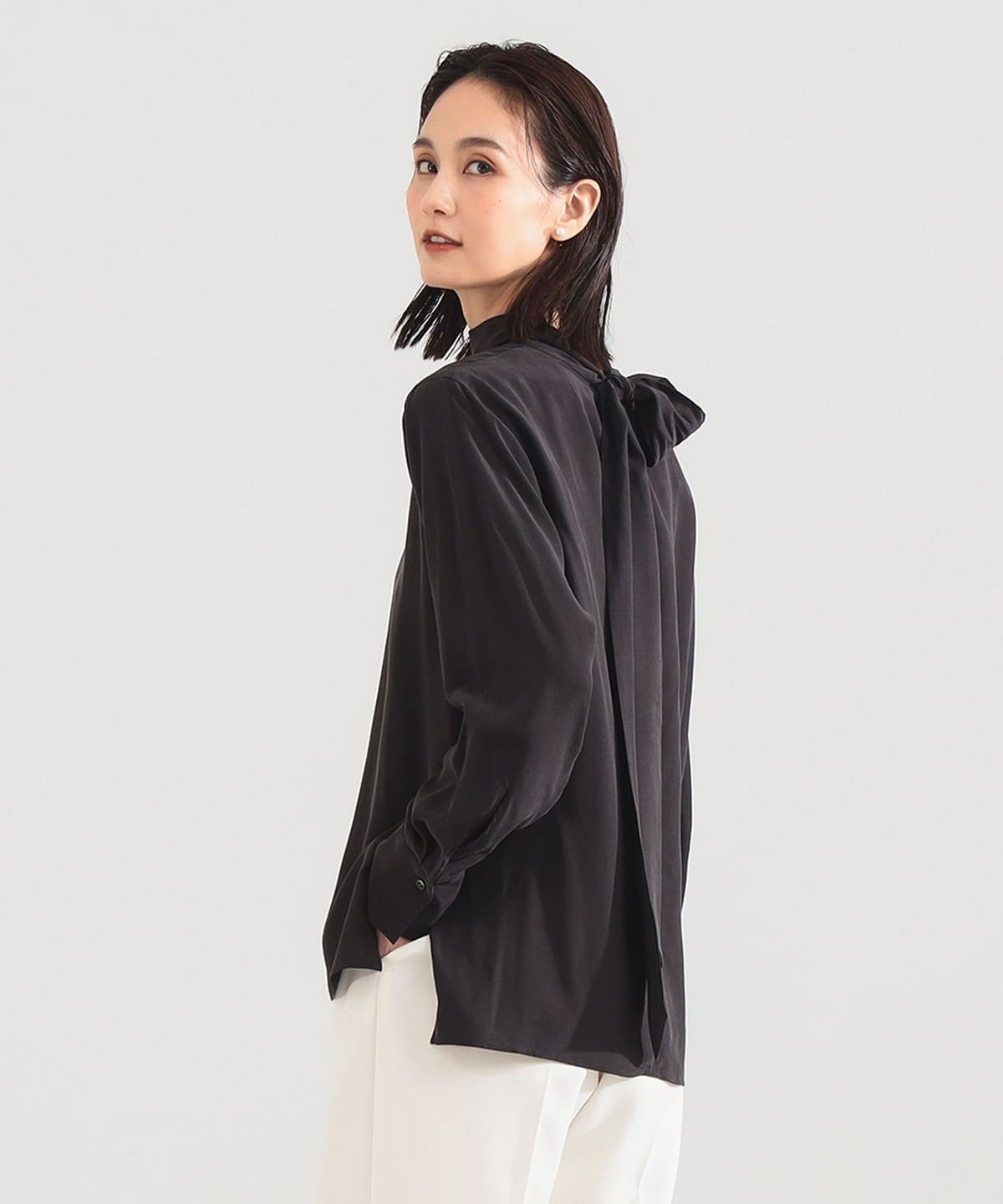 ロングボウタイ ブラウス シャツ・ブラウス WOMEN BITTER BROWN ONE SIZE ロングボウタイ ブラウス シャツ・ブラウス WOMEN BITTER BROWN ONE SIZE