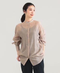 AK+1 / コットンシルク ギンガム シャツ