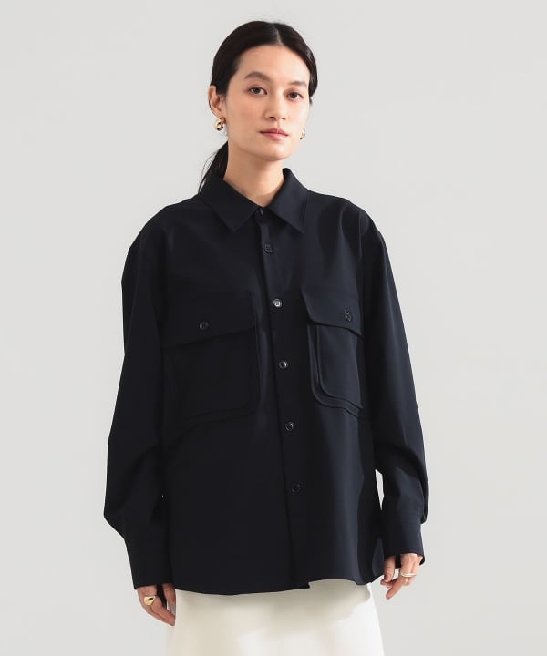 :colon / コンパクト ストレッチ シャツ Model：H165 B77 W57 H79　Size：3