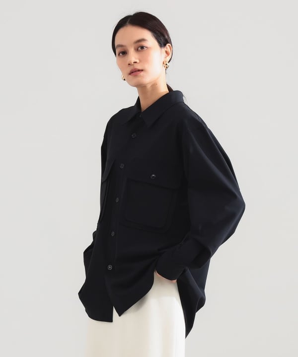 :colon / コンパクト ストレッチ シャツ Model：H165 B77 W57 H79　Size：3