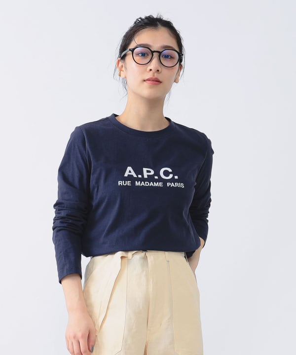 APC 長袖Tシャツ ロゴ 黒色 美品寸法より判断お願いします - T