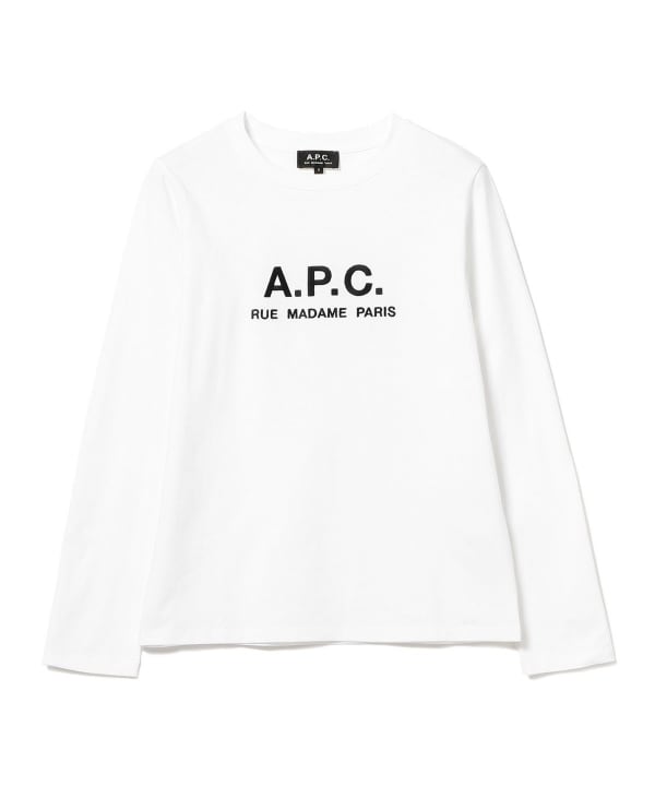 美品 A.P.C. リュ マダム 刺繍ロゴTシャツ S 白 アーペーセー - トップス