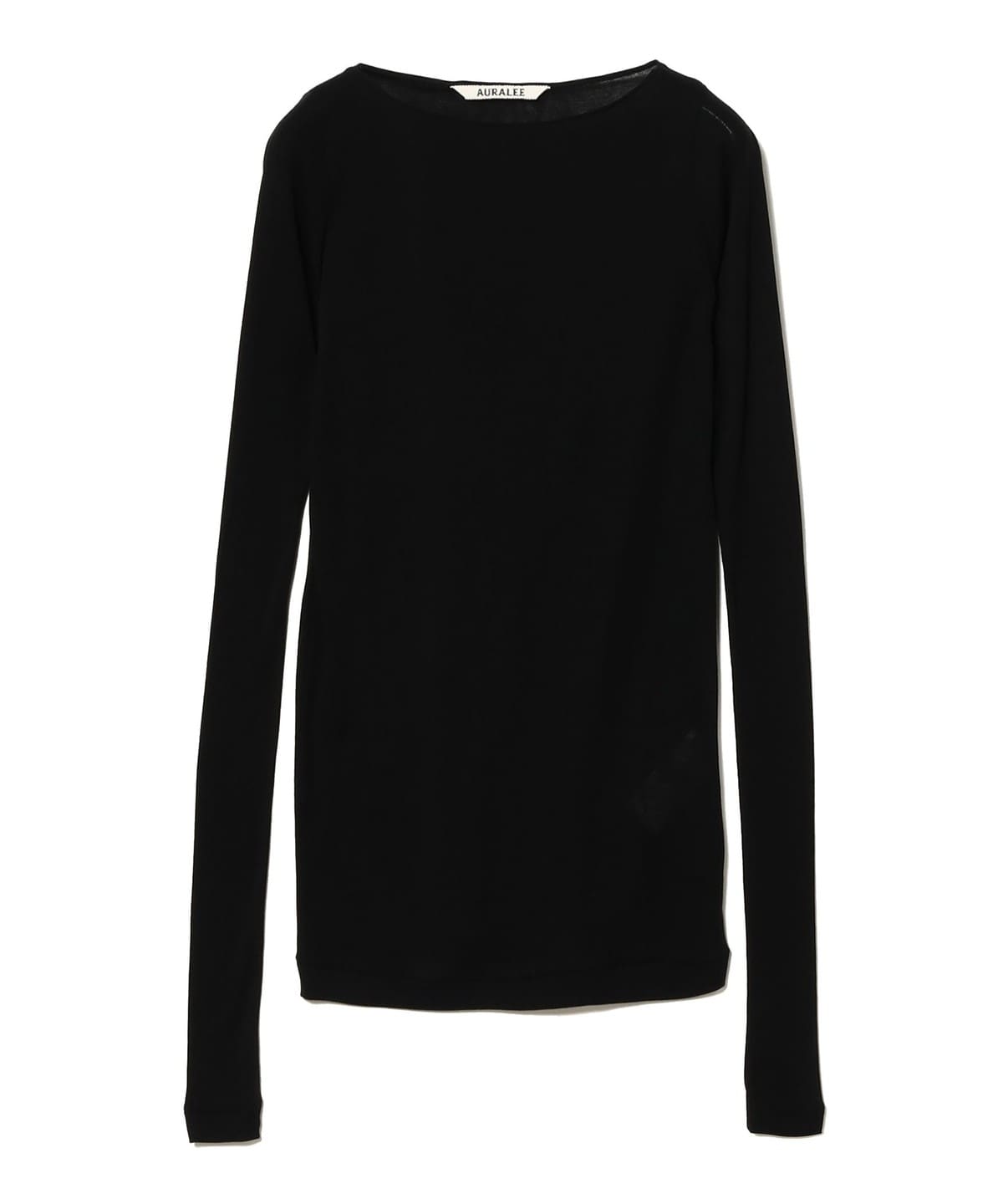 AURALEE シアーリブ ボートネック Tシャツ　ブラック 64140067057_C_1.jpg