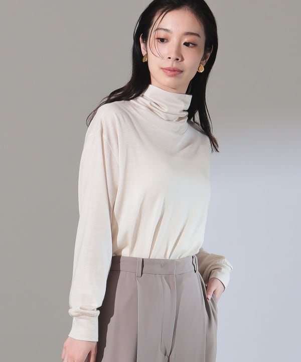 SLOANE (スローン) 3G天竺 ウール×カシミヤ タートルネック ベージュ サイズ:4