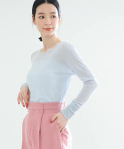 AURALEE / GIZA SUPER HIGH GAUGE SHEER RIB L/S TEE
