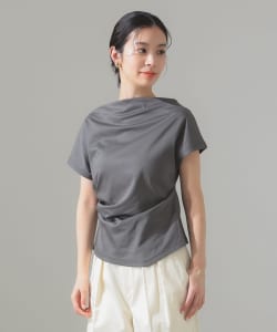 アシンメトリーヘム ハーフスリーブ プルオーバー