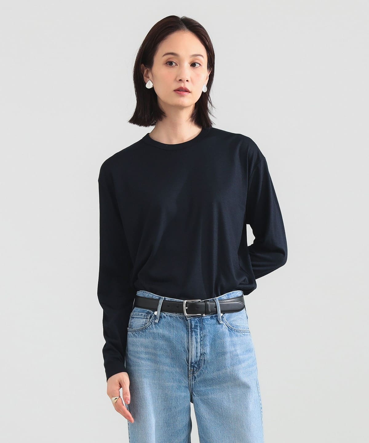 【Demi-Luxe BEAMS / SLOANE 】クルーネック リブTシャツ Demi-Luxe BEAMS（デミルクス ビームス）【別注】スタイリスト