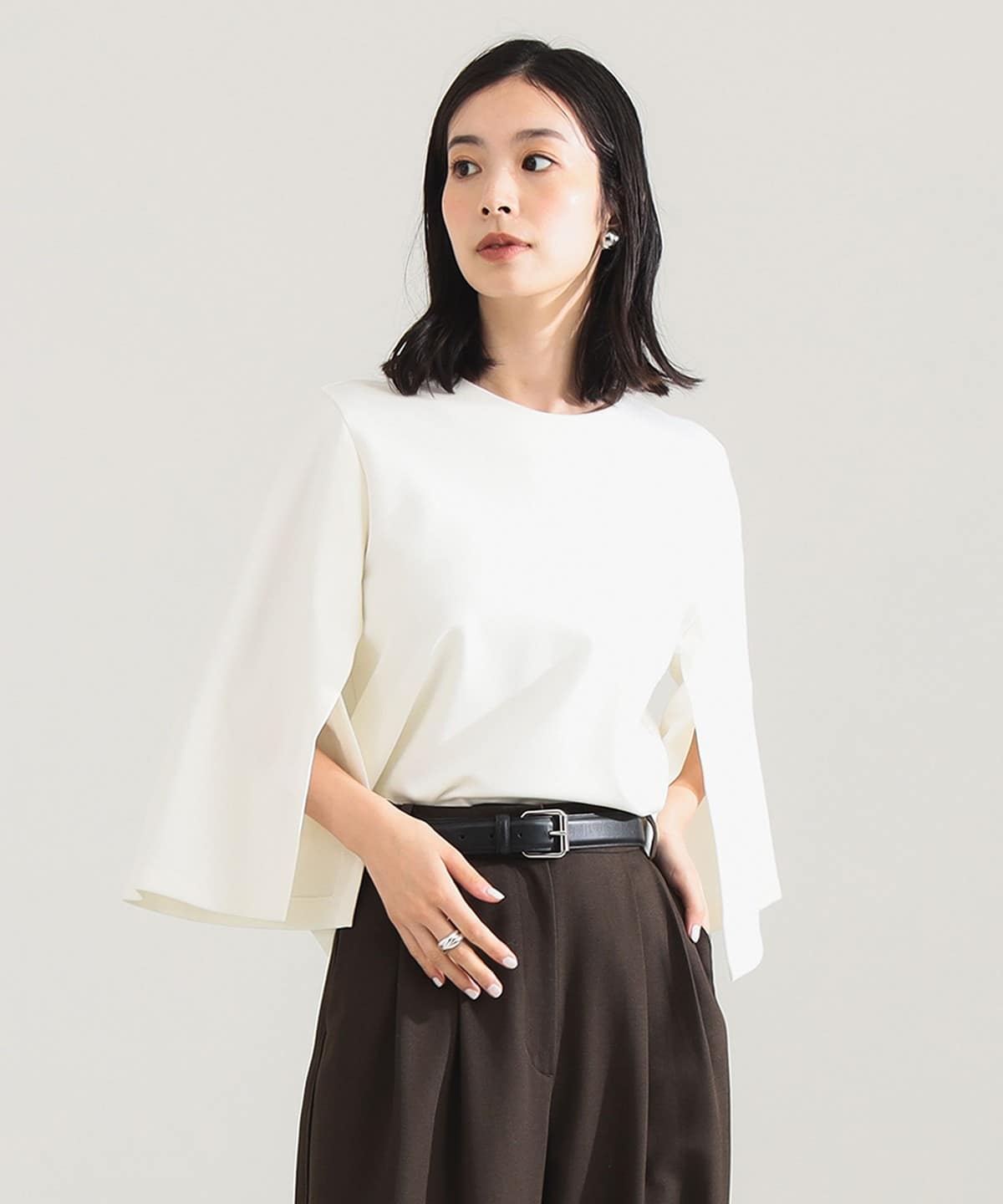 レーヨン ナイロン ポンチスリット プルオーバー Tシャツ・カットソー WOMEN WHITE ONE SIZE レーヨン ナイロン ポンチスリット プルオーバー Tシャツ・カットソー WOMEN WHITE ONE SIZE