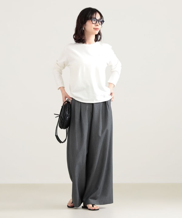 AURALEE / BRUSHED ORGANIC COTTON JERSEY LONG SLEEVE TEE Model ：H165　Size：1