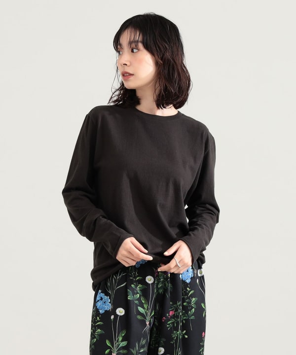 AURALEE / BRUSHED ORGANIC COTTON JERSEY LONG SLEEVE TEE Model ：H165　Size：1