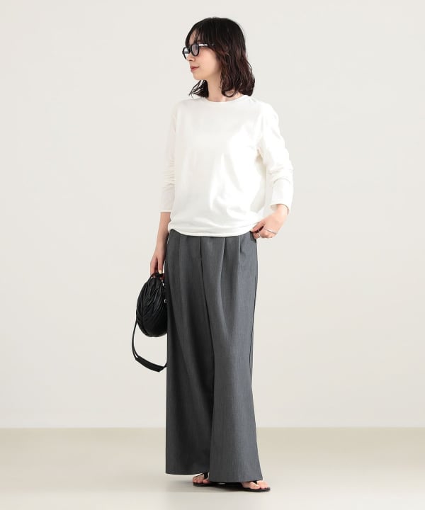 AURALEE / BRUSHED ORGANIC COTTON JERSEY LONG SLEEVE TEE Model ：H165　Size：1