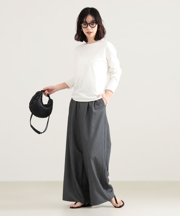 AURALEE / BRUSHED ORGANIC COTTON JERSEY LONG SLEEVE TEE Model ：H165　Size：1