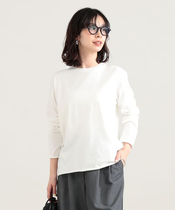 AURALEE / BRUSHED ORGANIC COTTON JERSEY LONG SLEEVE TEE Model ：H165　Size：1