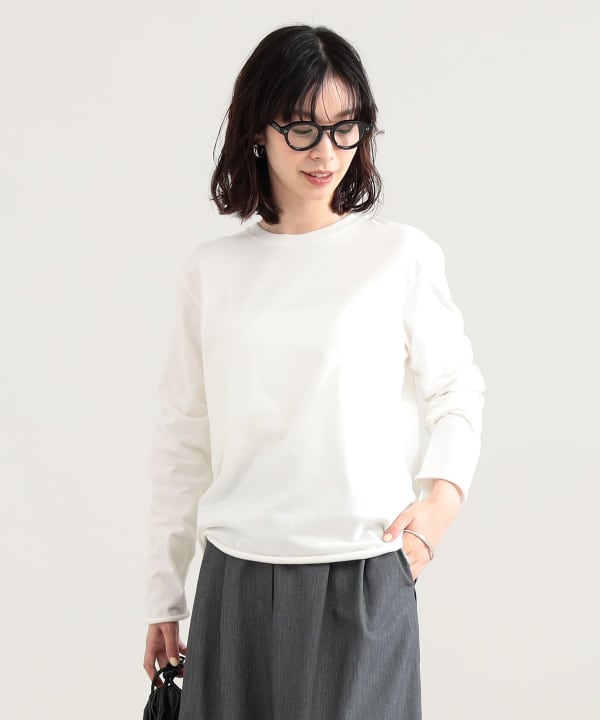 AURALEE / BRUSHED ORGANIC COTTON JERSEY LONG SLEEVE TEE Model ：H165　Size：1