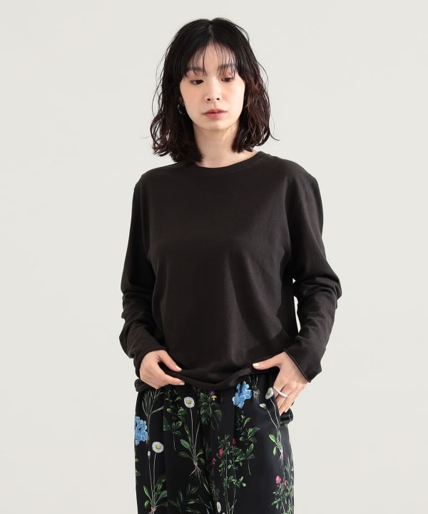 AURALEE / BRUSHED ORGANIC COTTON JERSEY LONG SLEEVE TEE Model ：H165　Size：1