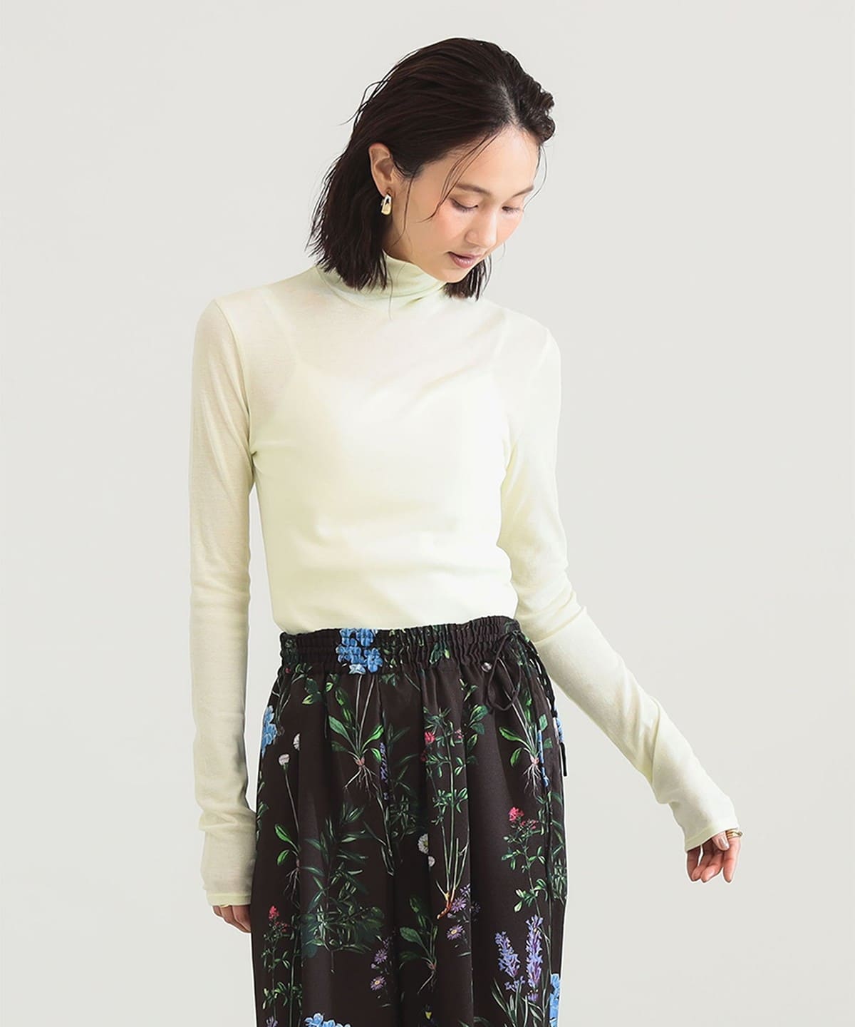 Demi-Luxe BEAMS（デミルクス ビームス）強撚 フライス タートルネック