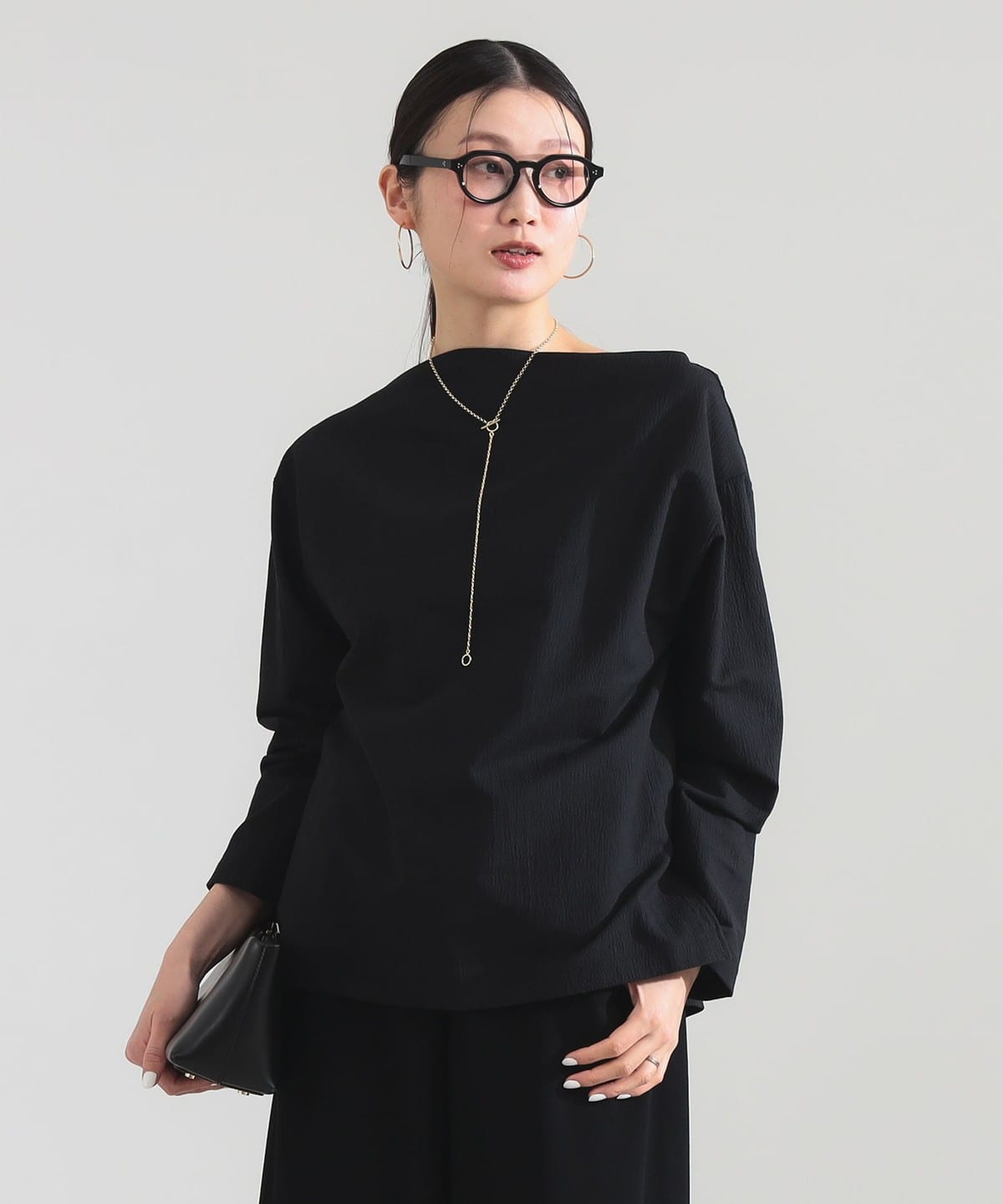 【値下げ可】Demi-Luxe BEAMS カットソー ボートネック ネイビー Demi-Luxe BEAMS（デミルクス ビームス）ボートネック ロングスリーブ
