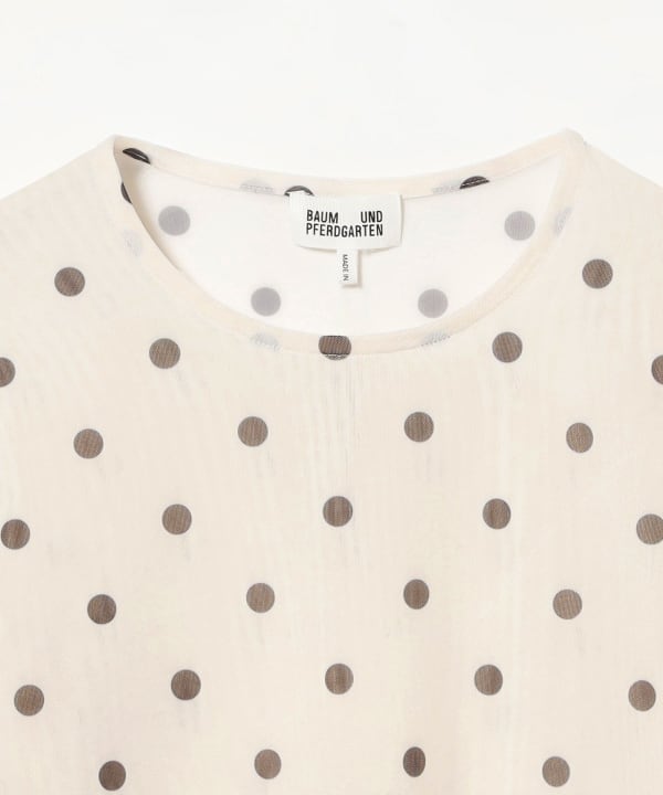 BAUM UND PFERDGARTEN / JODIE メッシュ ドット カットソー