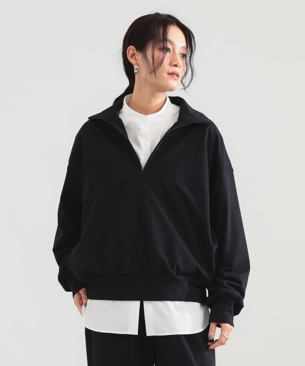ハーフジップ 裏毛 プルオーバー Model：H165 B77 W57 H79　Size：ONE SIZE