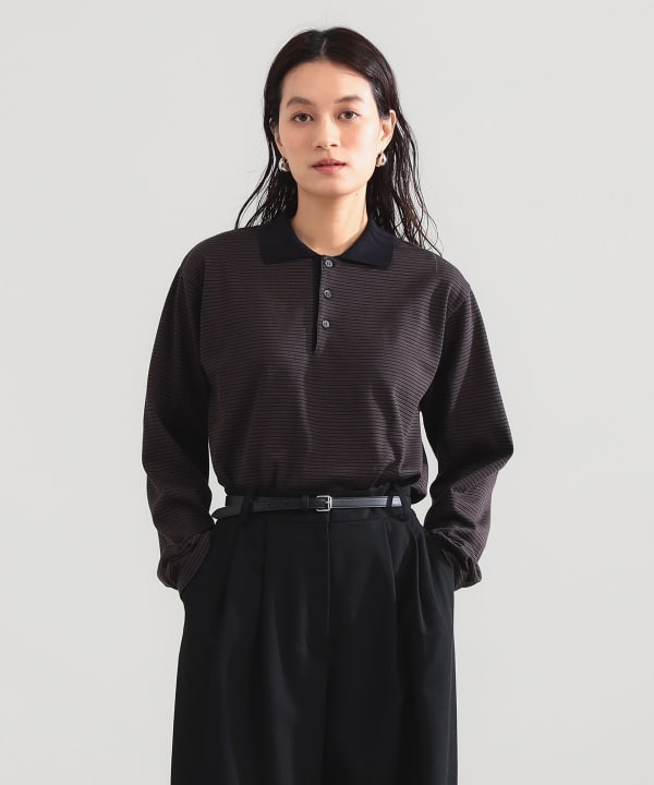 BATONER / ブラウジング ポロ ロングスリーブ Tシャツ Model：H165 B77 W57 H79　Size：2