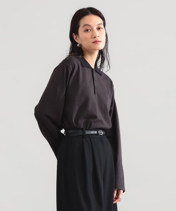 BATONER / ブラウジング ポロ ロングスリーブ Tシャツ Model：H165 B77 W57 H79　Size：2