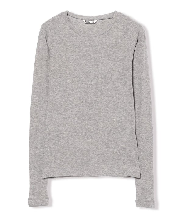 AURALEE / SUPER HIGH GAUGE SHEER RIB WIDE-NECK LONG SLEEVE TEE