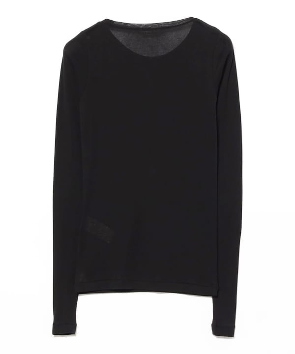 AURALEE / SUPER HIGH GAUGE SHEER RIB WIDE-NECK LONG SLEEVE TEE