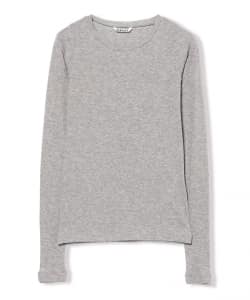 AURALEE / SUPER HIGH GAUGE SHEER RIB WIDE-NECK LONG SLEEVE TEE