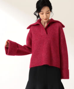 SAYAKA DAVIS / モヘヤ ビッグカラー ポロ ニット