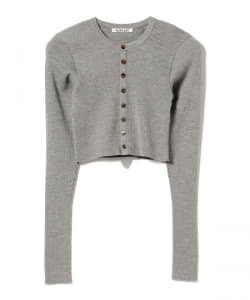 AURALEE / SUPER FINE WOOL HIGH GAUGE RIB KNIT SHORT CARDIGAN