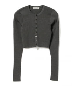 AURALEE / SUPER FINE WOOL HIGH GAUGE RIB KNIT SHORT CARDIGAN