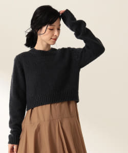 AURALEE / WOOL BABY CAMEL BRUSHED YARN KNIT SHORT PULLOVER