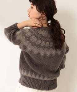 BATONER / モヘアノルディック クルーネック カーディガン