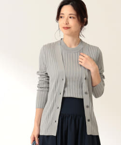 Demi-Luxe BEAMS / シルク リブ Vネック カーディガン
