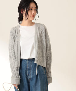 Demi-Luxe BEAMS / アラン編み ショートカーディガン