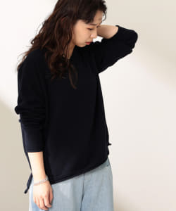Demi-Luxe BEAMS / ウールナイロン ボックス Vネック 二ット