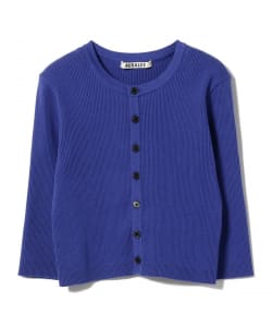 AURALEE / GIZA HIGH GAUGE RIB KNIT SHORT CARDIGAN